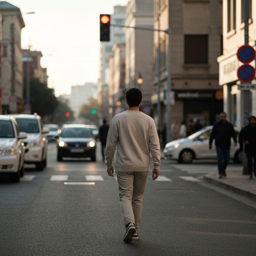 Persoană în mișcare pe stradă